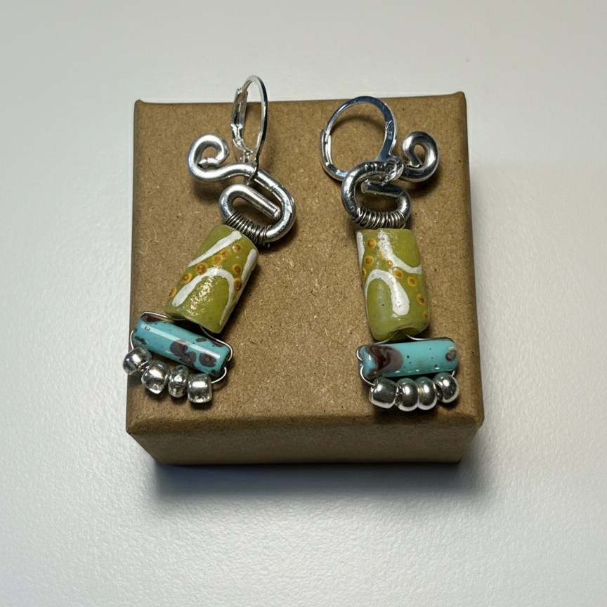 Earrings on a box 